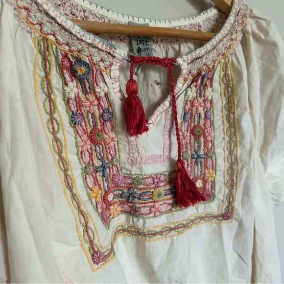 Magnolia Pearl Embroidered Chrissy Folk Blouse 2134 in Moonlight - Picture 9 of 14